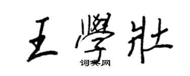 王正良王学壮行书个性签名怎么写