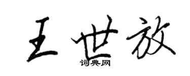 王正良王世放行书个性签名怎么写