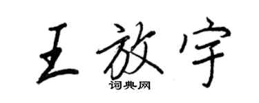王正良王放宇行书个性签名怎么写
