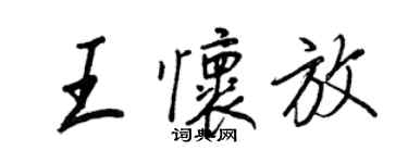 王正良王怀放行书个性签名怎么写