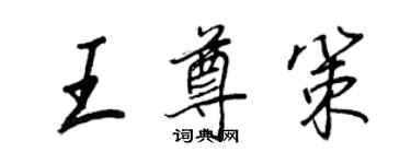 王正良王尊策行书个性签名怎么写
