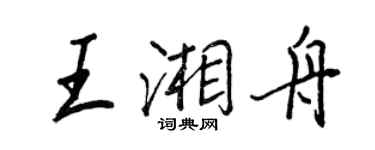 王正良王湘舟行书个性签名怎么写