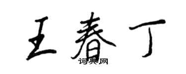 王正良王春丁行书个性签名怎么写
