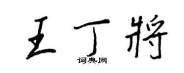 王正良王丁将行书个性签名怎么写