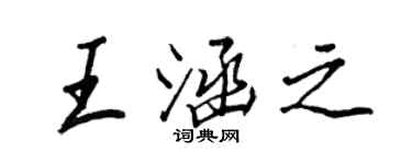 王正良王涵之行书个性签名怎么写