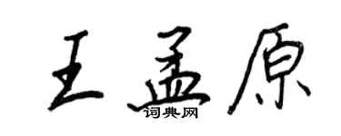 王正良王孟原行书个性签名怎么写