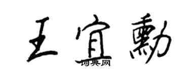 王正良王宜勋行书个性签名怎么写