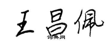王正良王昌佩行书个性签名怎么写