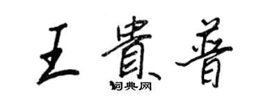 王正良王贵普行书个性签名怎么写