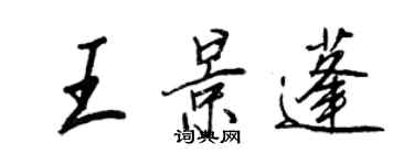 王正良王景蓬行书个性签名怎么写