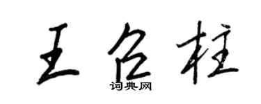 王正良王召柱行书个性签名怎么写