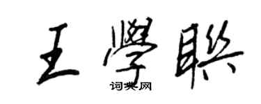 王正良王学联行书个性签名怎么写