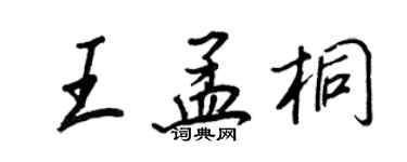 王正良王孟桐行书个性签名怎么写