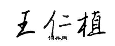 王正良王仁植行书个性签名怎么写