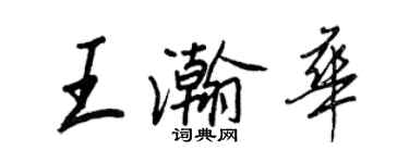 王正良王瀚华行书个性签名怎么写