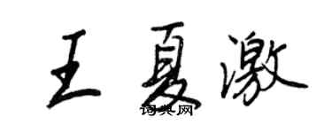 王正良王夏激行书个性签名怎么写
