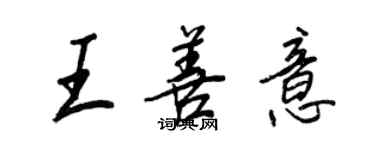 王正良王善意行书个性签名怎么写