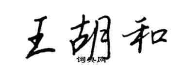 王正良王胡和行书个性签名怎么写