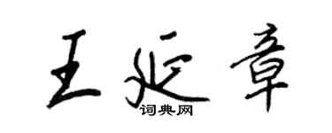 王正良王延章行书个性签名怎么写