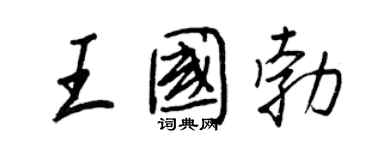 王正良王国勃行书个性签名怎么写