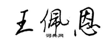 王正良王佩恩行书个性签名怎么写