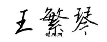 王正良王繁琴行书个性签名怎么写