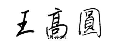 王正良王高圆行书个性签名怎么写