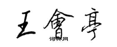 王正良王会亭行书个性签名怎么写