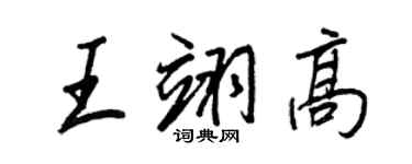 王正良王翊高行书个性签名怎么写