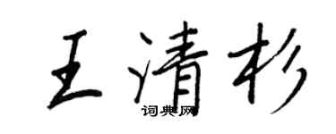 王正良王清杉行书个性签名怎么写