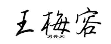 王正良王梅容行书个性签名怎么写