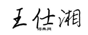 王正良王仕湘行书个性签名怎么写