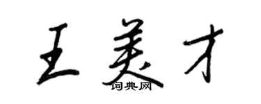 王正良王美才行书个性签名怎么写