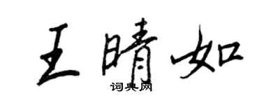 王正良王晴如行书个性签名怎么写