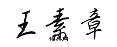 王正良王素章行书个性签名怎么写