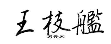 王正良王枝舰行书个性签名怎么写