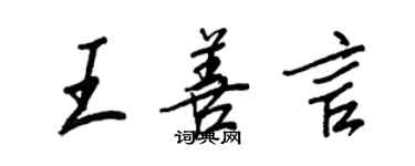 王正良王善言行书个性签名怎么写