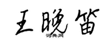 王正良王晚笛行书个性签名怎么写
