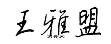 王正良王雅盟行书个性签名怎么写