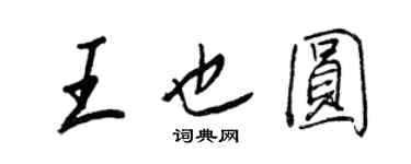 王正良王也圆行书个性签名怎么写