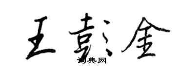 王正良王彭金行书个性签名怎么写