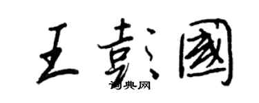 王正良王彭国行书个性签名怎么写