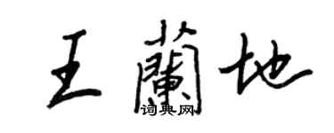 王正良王兰地行书个性签名怎么写