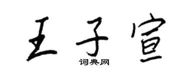 王正良王子宣行书个性签名怎么写