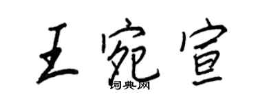 王正良王宛宣行书个性签名怎么写