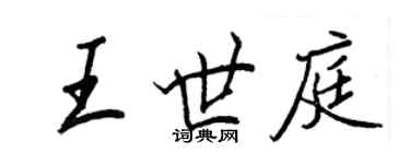 王正良王世庭行书个性签名怎么写