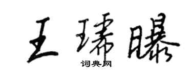 王正良王琥曝行书个性签名怎么写