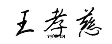 王正良王孝慈行书个性签名怎么写