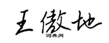 王正良王傲地行书个性签名怎么写