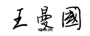 王正良王曼国行书个性签名怎么写
